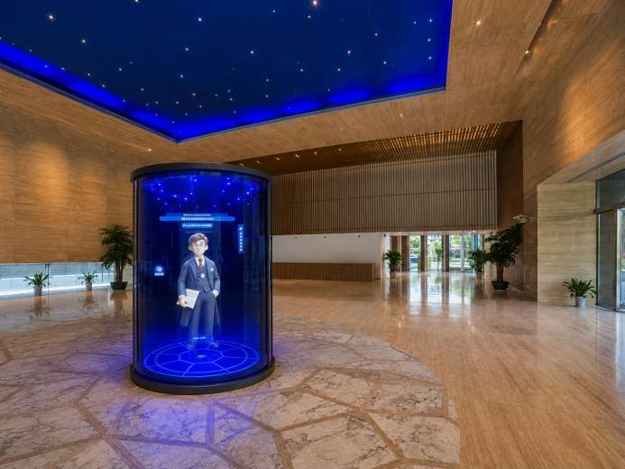 音乐厅大堂全息展示终端,方案示意